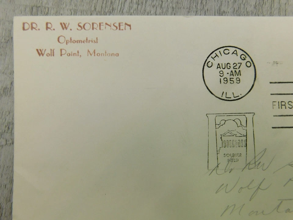 1st Issue Chicago IL 1959 Pan American Games Soldier Field Stamp Envelope Cover - Image 3 of 4