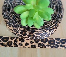 7/8" ( 1 YD) Leopard Grosgrain Cheetah Safari Jungle Animal Print Hair Bow Cheer