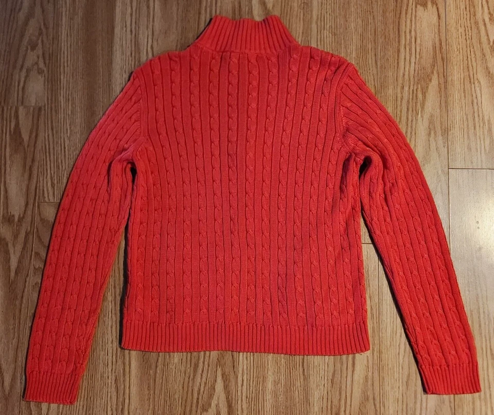 Кардиган LAUREN RALPH LAUREN большой ребристый кабель на молнии с длинным рукавом золотой логотип - Изображение 2 из 4