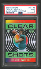 TREVOR LAWRENCE 2021 ILLUSIONS CLEAR SHOTS EMERALD RC #CS16 PSA 9 MINT! JAGUARS[