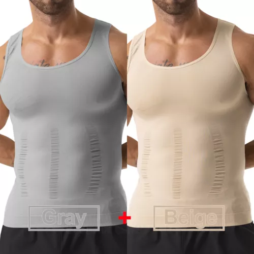 Herren Body Shaper Schlankmacher Shirt Kompression Weste Slim Shapewear Tank Top Girgle - Bild 33 von 46