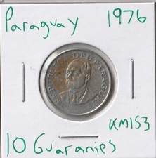 Pièce Paraguay 10 Guaranies 1976 KM153