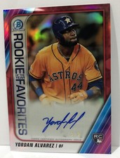 Yordan Alvarez 2020 Bowman Chrome Rookie Year Favorites #/5 Red Auto RC Invest🔥