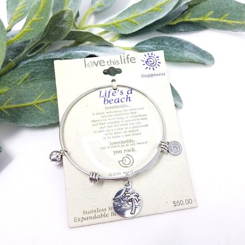 LOVE THIS LIFE Stainless Steel Beach Bracelet NWT