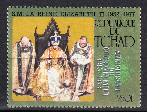 W CHAD 0347 (S) QUEEN ELIZABETH CORONATION ANNIVERSARY SILVER OVERPRINT - 第 1/1 張圖片