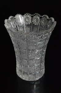 P3855: Japanese Glass Flower sculpture FLOWER VASE Ikebana Tea Ceremony