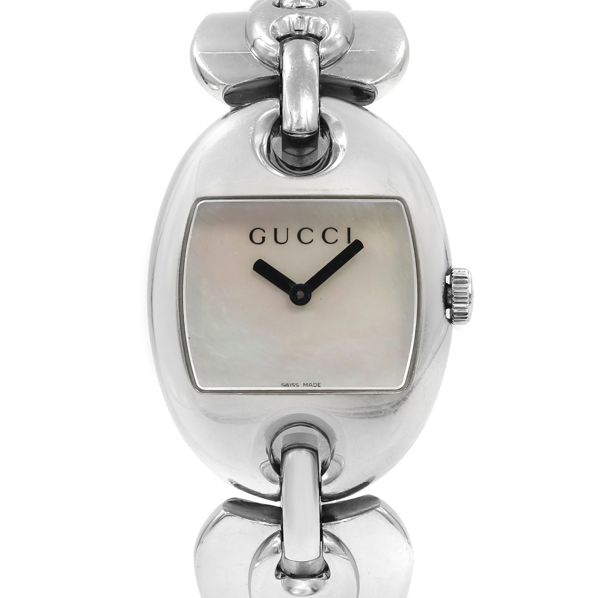 Gucci 121 Marina Chain MOP Dial Steel Quartz Ladies Watch YA121302