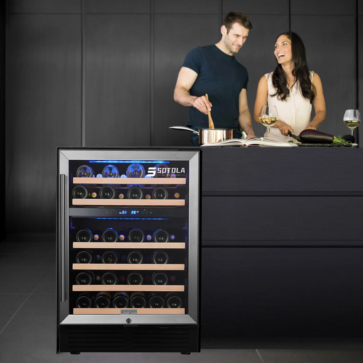 Freestanding wine cooler under cabinet outlet