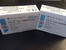 Dental Henry Schein  Mouth Mirror front surface Cone Socket #5  Two box 12 Each
