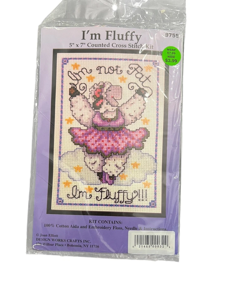 Lote de 2 Kits de Punto de Cruz Grateful for Friday | I’m Not Fat I’m Fluffy Nuevo en Paquete Foto 2 de 4