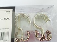 GLACIER BAYSILVER TONE Double Roller Shower Curtain Hooks - 12 PACK NEW IN BOX
