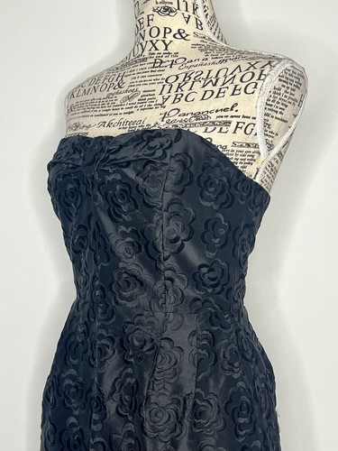 Alannah Hill Size 8 (Fits 6) Women's Dress Black Roses Everywhere Silk Strapless - Picture 5 of 13