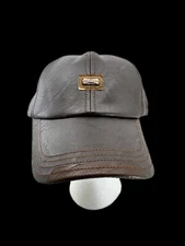 Jamont Men’s Faux Leather Baseball Hat Strap Back Adjustable Light Coffee