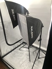 RALENO Softbox Lighting Kit, Softbox Photography Lighting w/ 50W 5500K LED BULB
