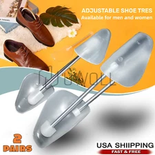 2 Pairs Adjustable Plastic Spring Men Women Shoe Tree Shaper Keeper Stretcher US