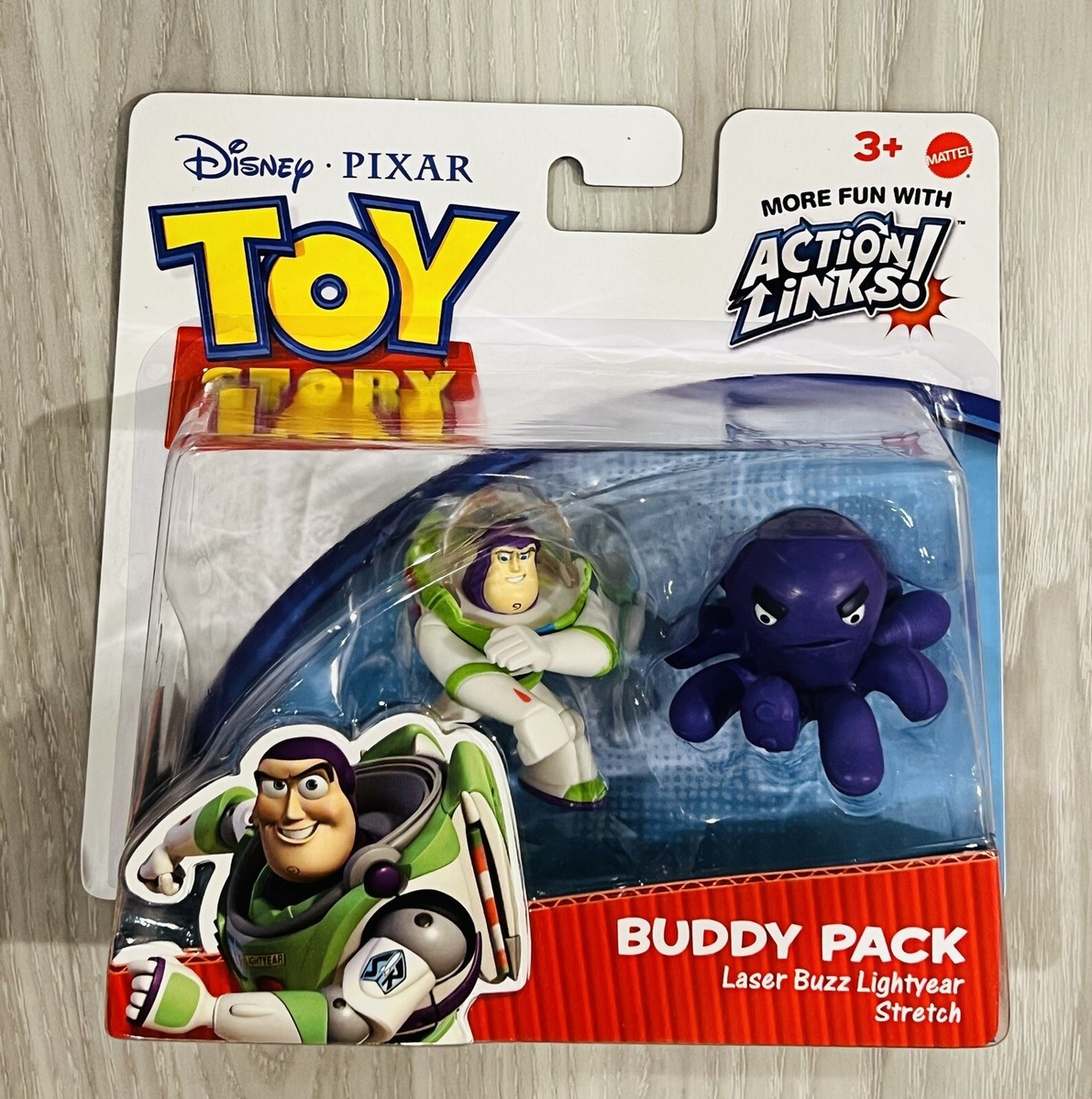 Toy Story Laser Buzz Lightyear Stretch Buddy Pack Figure Mattel Disney Pixar