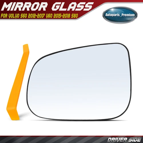 Left Driver Side Mirror Glass Heated for Volvo S60 12-17 V60 Cross Country S80