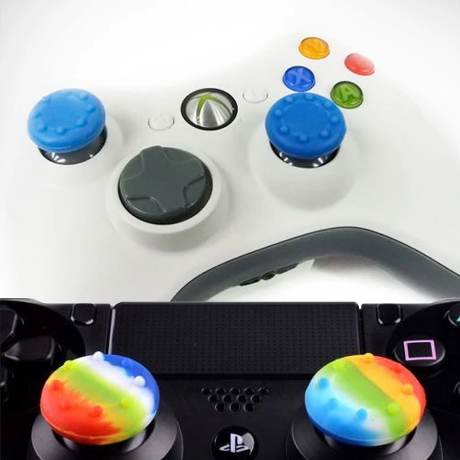 2x Thumb Stick Grips PS4 PS3 PS2 Xbox One 360 Wii U Controller Cover Cap - USA - Image 2 of 2