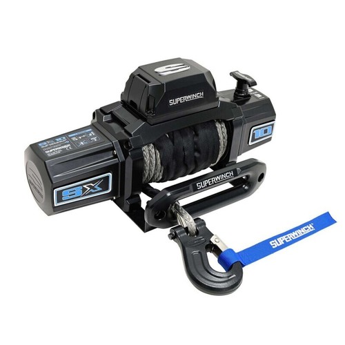 Superwinch 10000 LBS 12V DC 3/8in x 80ft Synthetic Rope SX10SR Winch - Black - Bild 3 von 10