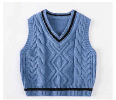 Girl Vest Knitted Autumn Winter Sweater Cardigan Toddler Age 1-4 Y