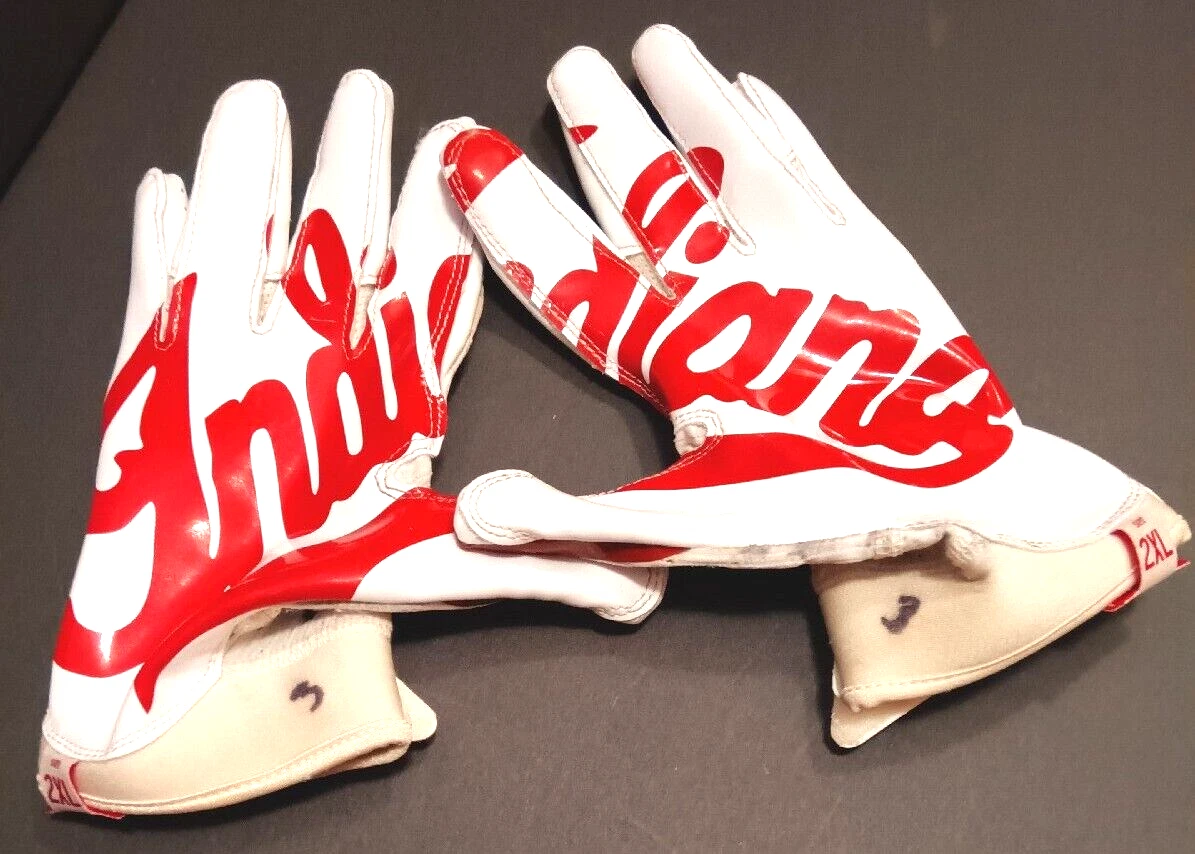 INDIANA HOOSIERS Ty Fryfogle GAME USED SIGNED Football Gloves JSA COA