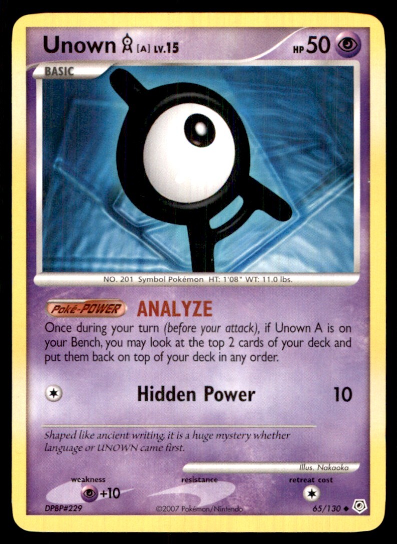 2007 Diamond & Pearl Unown A Basic/Uncommon #65