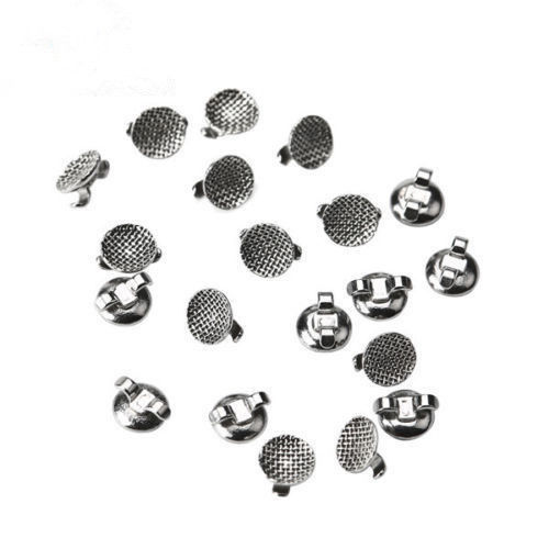 10 Boutons Linguaux Orthodontiques à Coller - Double Aile, Mesh Rond, Pour Traitement Dentaire