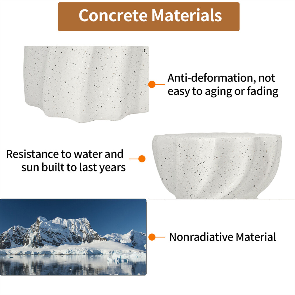 Wabi Sabi Style Creative Side Table Concrete Garden Stool Stand Accent End Table