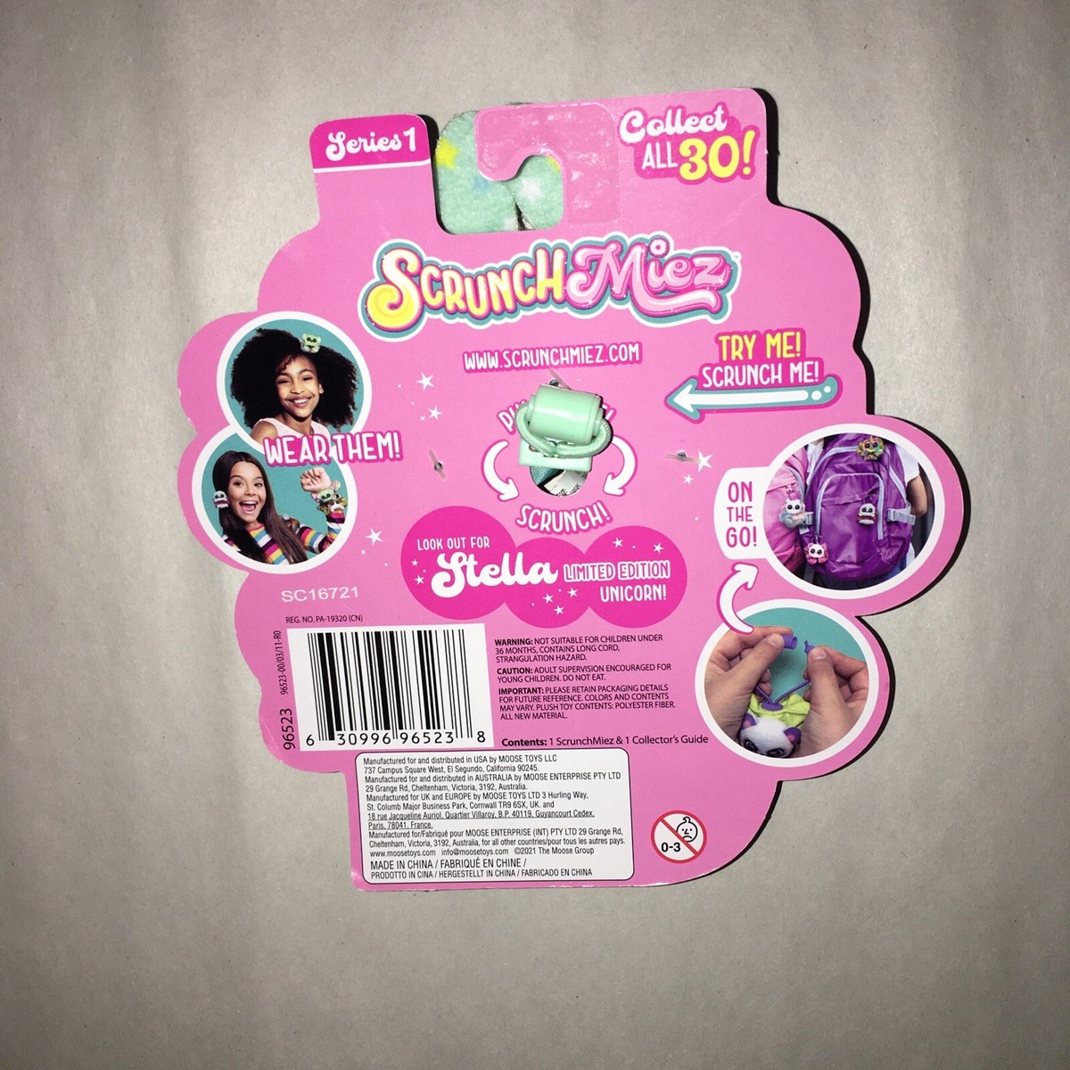 Scrunchmiez Hair Quigley Scrunchy Backpack Clip Toy Series 1 NEW