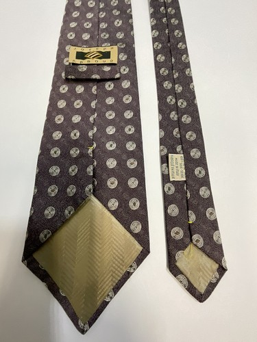 Joseph Aboud Classic Silk Tie Spray Circle Design With Gold Tipping - Picture 13 of 16
