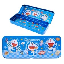 Doraemon Robot Cat Pencil Pen Stationery Case Holder Tin Makeup Tool Storage Box