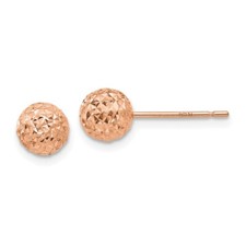 6mm 14K Rose Gold 6mm Ball Post Earrings