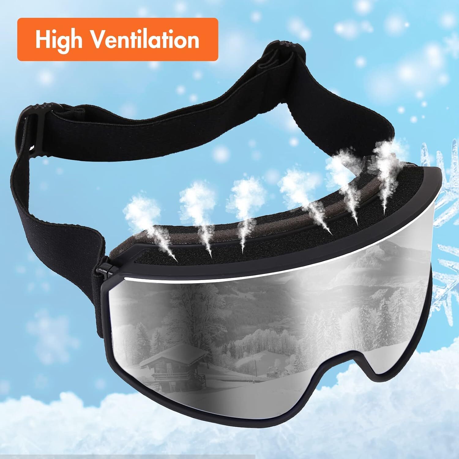 ActionEliters Ski Goggles,Snow Snowboard Snowboarding Goggles Silver eBay