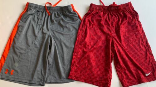 2 Boys Large UNDER ARMOUR Loose NIKE Dri Fit SHORTS Basketball Athletic SHIP2DAY