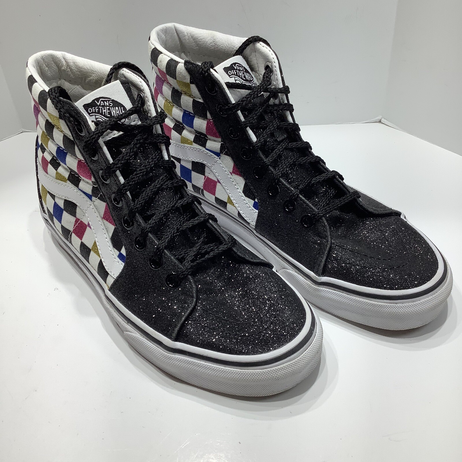 VANS Sk8 Hi Glitter checkerboard 507452 men's Sz. 6M Wmns 7.5, Eur 38  Excellent | eBay
