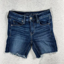 American Eagle Womens Shorts Sz 2 Skinny Bermuda Next Level Stretch CutOff W24.5