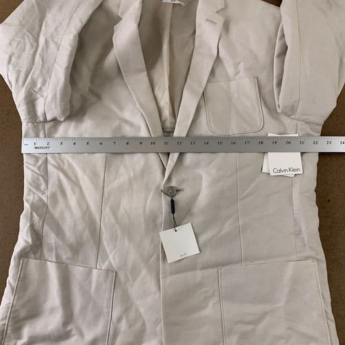 Calvin Klein Men's Size XL Slim Fit Off White Linen Blend Suit Jacket NWT - Picture 7 of 10