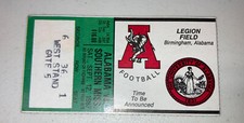 Alabama vs Souther Miss Football game Day ticket Stub. 1987