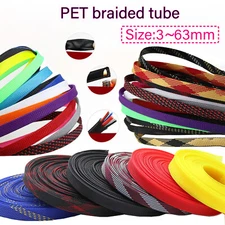 Expandable Braided Cable Tidy Sleeving Wire Harness Flexible  Polyester colorful