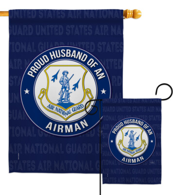 Air Force Proud Husband Airman Garden Flag National Guard Armed Forces Banner