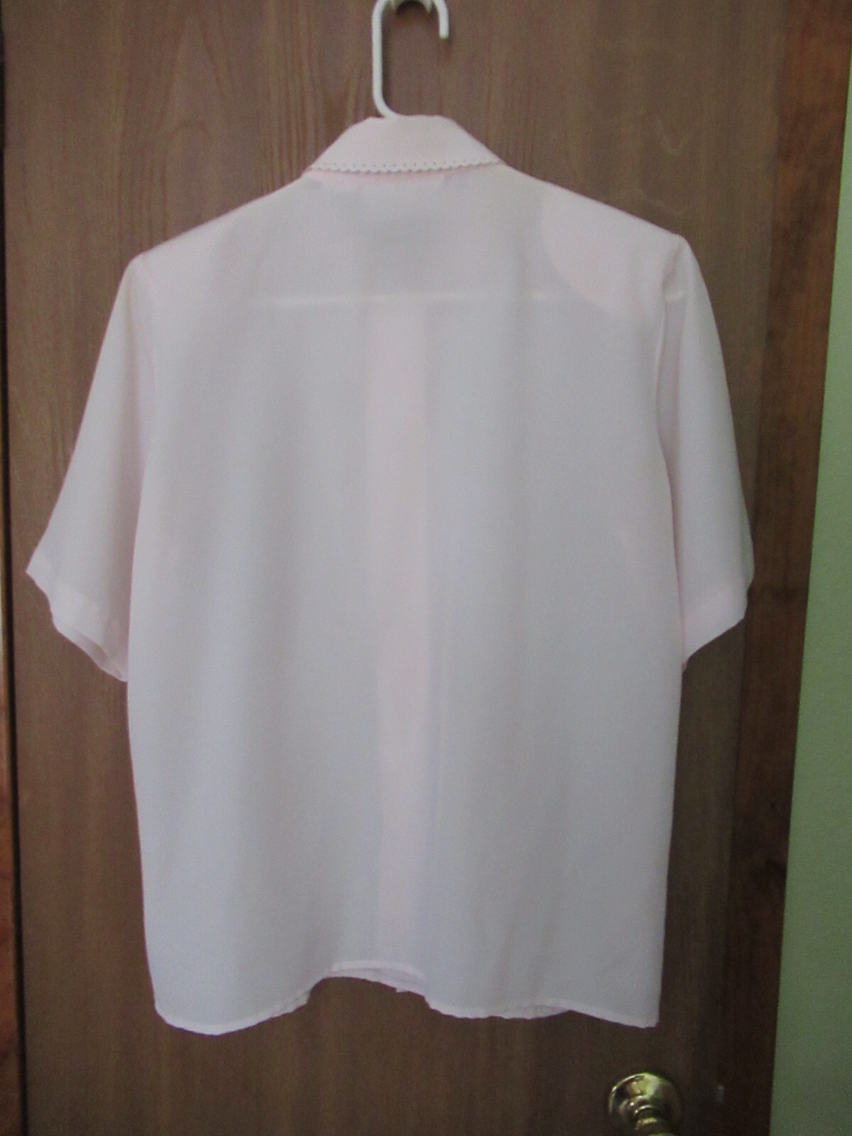 SAINT LAURENT Camicetta YVES ST CLAIR donna 8 rosa pallido SS poliestere setoso USATA POCHISSIMO r