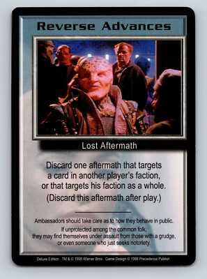1998 Deluxe Edition Babylon 5 CCG Reverse Advances Lost Aftermath-Rare TCG
