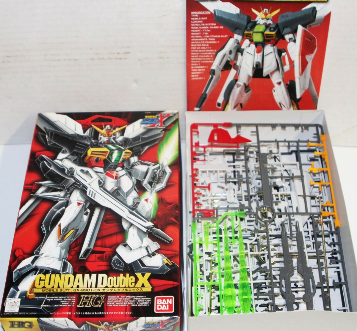 Empty Original Box & Parts - Mobile Suit Gundam Double X GX-9901-DX HG Model Empty Original Box & Parts - Mobile Suit Gundam Double X GX-9901-DX HG Model
