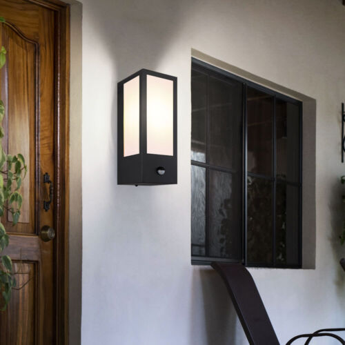 Außenleuchte Wandlampe Hauswandleuchte E27 Bewegungsmelder schwarz opal Garten - Bild 3 von 6