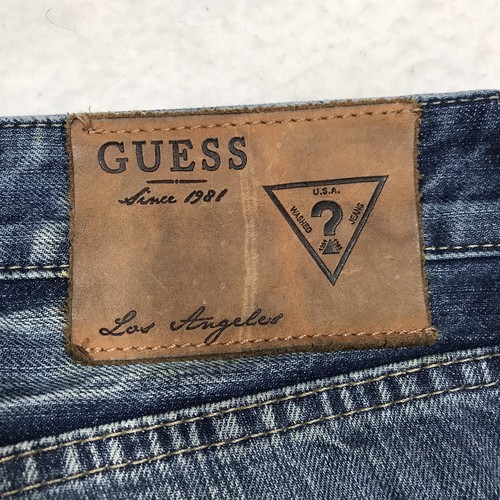 GUESS Desmond Jean Men 36x34 (34/34 tag) Relaxed Straight Wide Leg Aged Distress - Picture 7 of 17