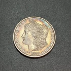 1878 7tf Morgan Silver Dollar - AU - Rainbow Toning