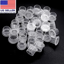 Tattoo Ink Cups 200PCS 17Mm Big Tattoo Pigment Cups with Base Disposable Plastic
