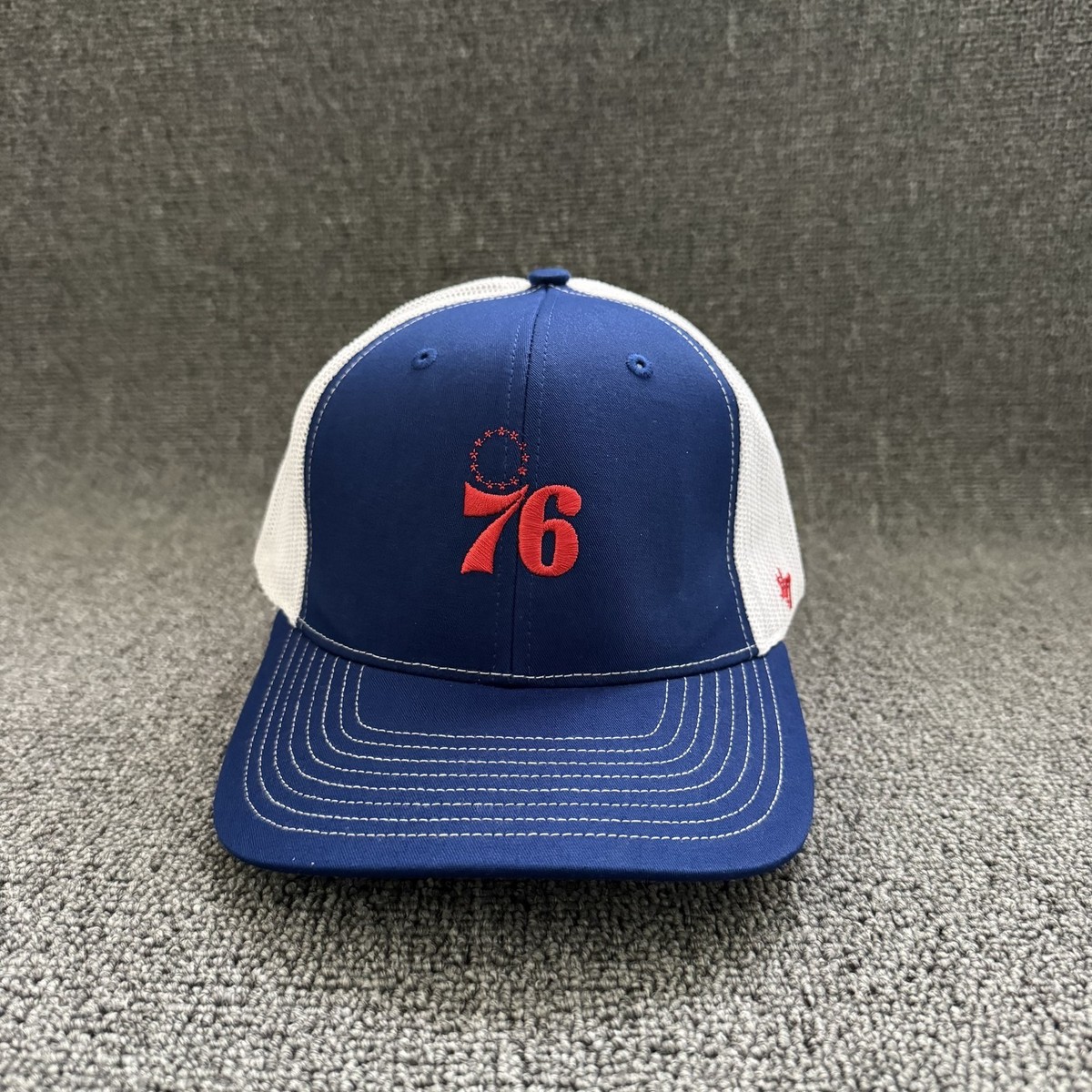 '47 Brand Philadelphia 76ers Trucker Snapback Blue White One Size NBA Hat