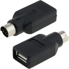 USB to PS2 Adapter, 2PCS Black USB Female to PS/2 Male Converter Adapter for ...