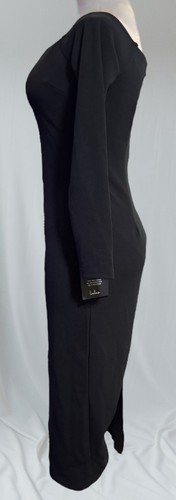 Vestido midi para mujer Lulus negro elástico ceñido al cuerpo manga larga EE. UU. M NUEVO CON ETIQUETAS - Imagen 3 de 6